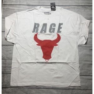 Million Dolla Motive Men’s White Graphic T Shirt 3XL Rage Bull R6